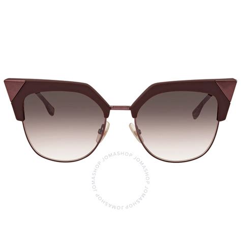 Fendi Iridia Burgundy Cat Eye Ladies Sunglasses 